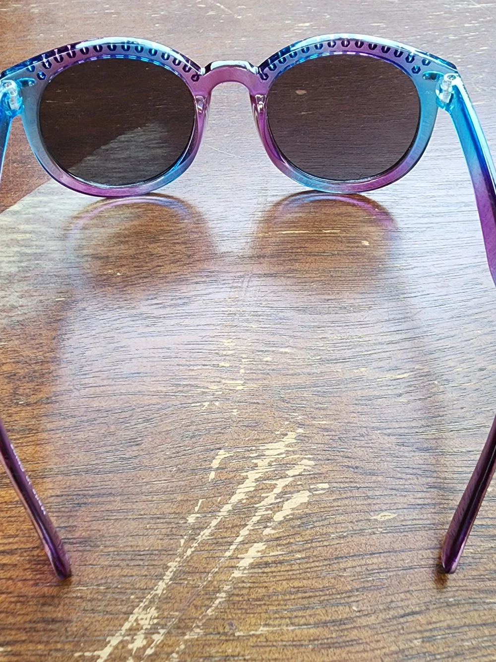 Bling Rhinestone Ombre Sunglasses Blue Purple Pink Classic Frame Festival Rave